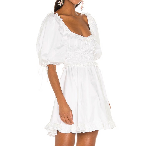 For Love & Lemons Jackson Mini Dress in Ivory - Picture 2 of 3